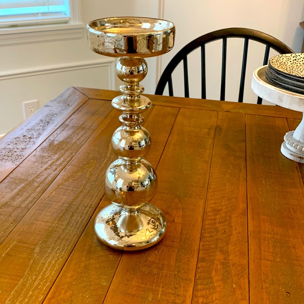 Mercury glass candle holder